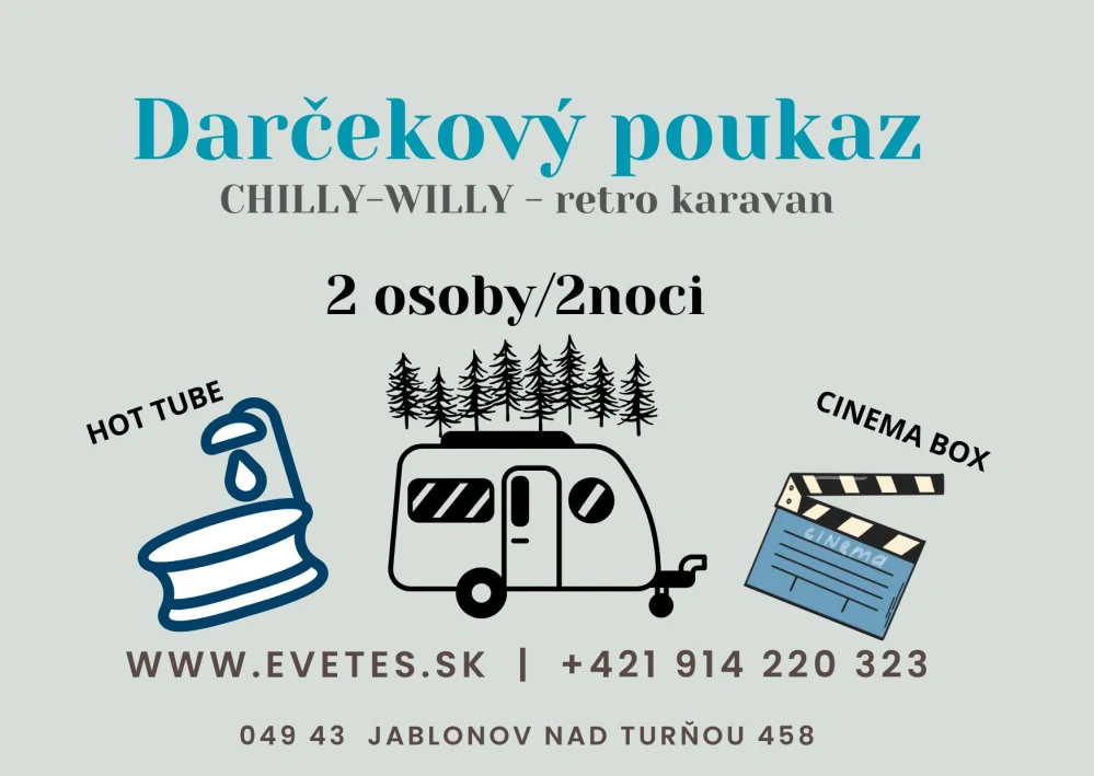 Darčekový poukaz - CHILLY WILLY - retro karavan